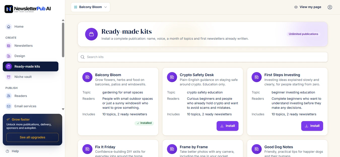 NewsletterPub AI Step 1