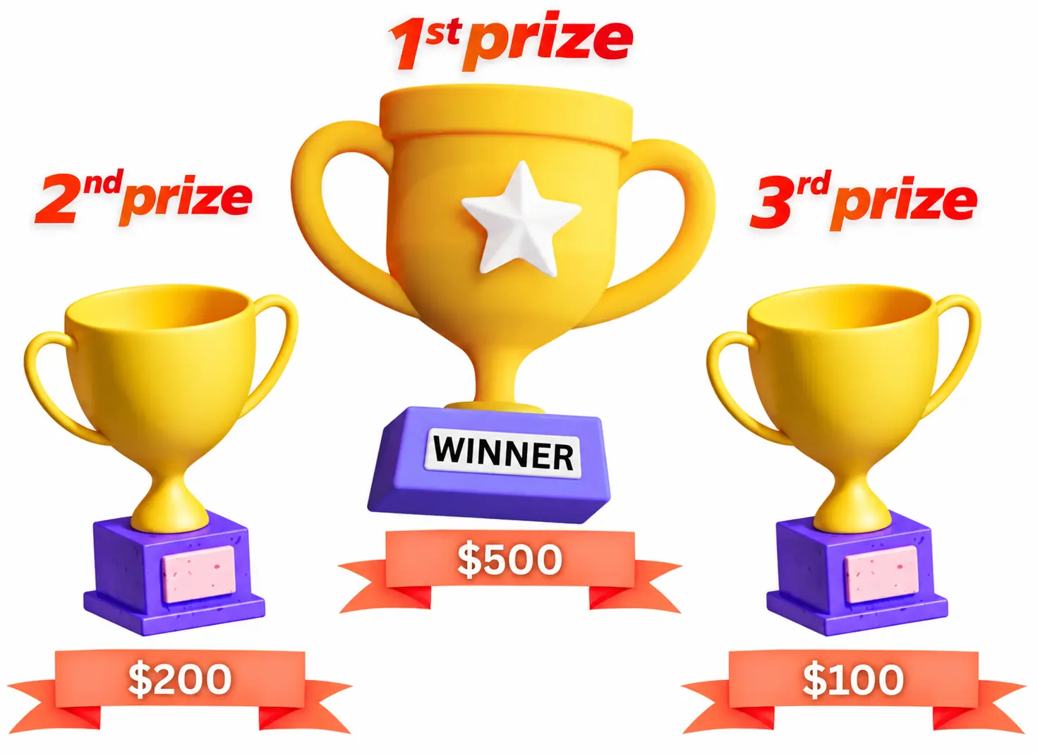 Contest prizes: 1st place $500, 2nd place $200, 3rd place $100